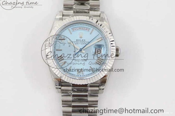 1230 Soft Day Date 40mm SS 904L Steel TWF 1:1 Best Edition Ice Blue Roman Dial on SS Bracelet A 2359